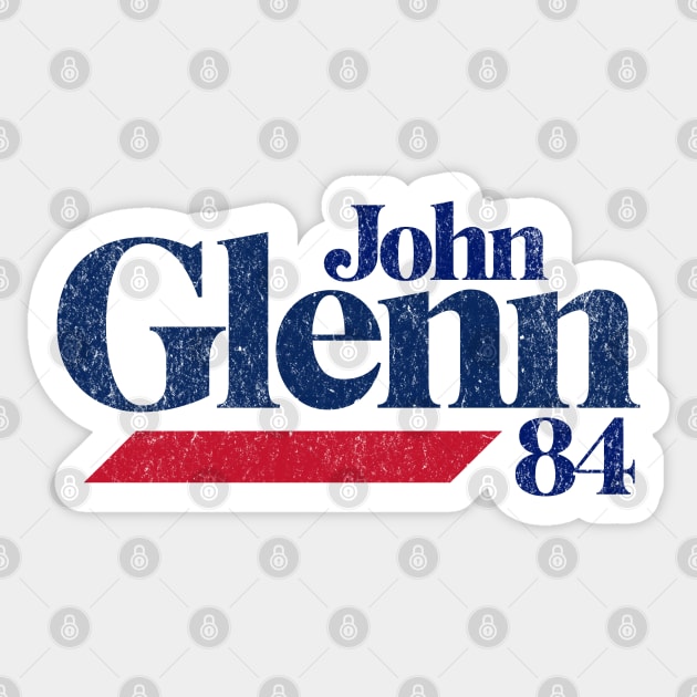 Retro Presidential Campaign Button Astronaut John Glenn 1984 Sticker by Yesteeyear